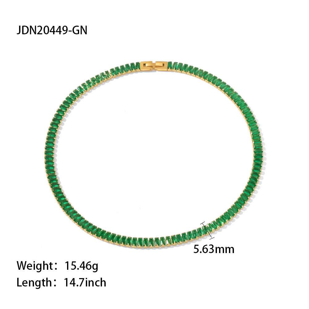 French Retro Square Cubic Zircon Bracelet Necklace For Women - MYLUXURY LANE ENTERPRISE