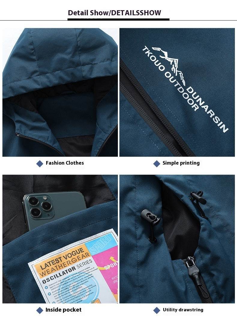 Outdoor Jacket Men's Casual Hooded Windproof Jacket - MYLUXURY LANE ENTERPRISE