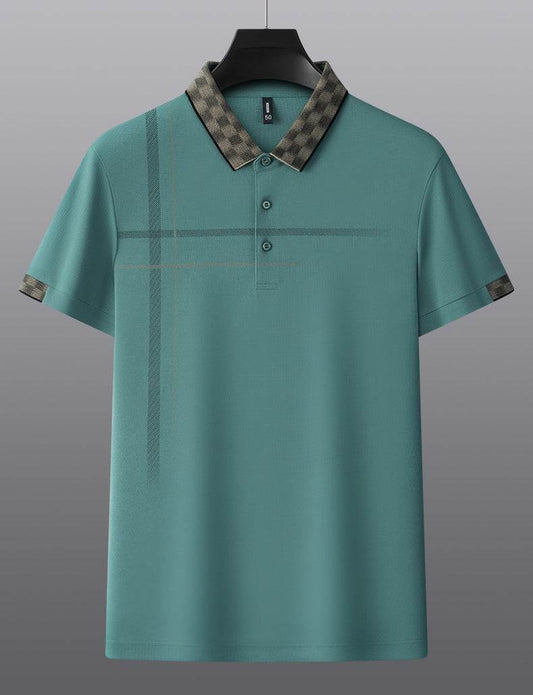 Lapel Embroidery Short Sleeve Casual Men's Business Polo Shirt - MYLUXURY LANE ENTERPRISE