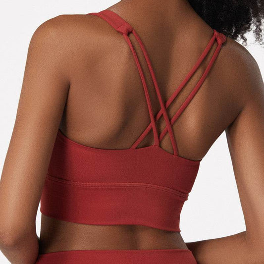 Cross Back Sports Push Up Shape Yoga Bra - MYLUXURY LANE ENTERPRISE