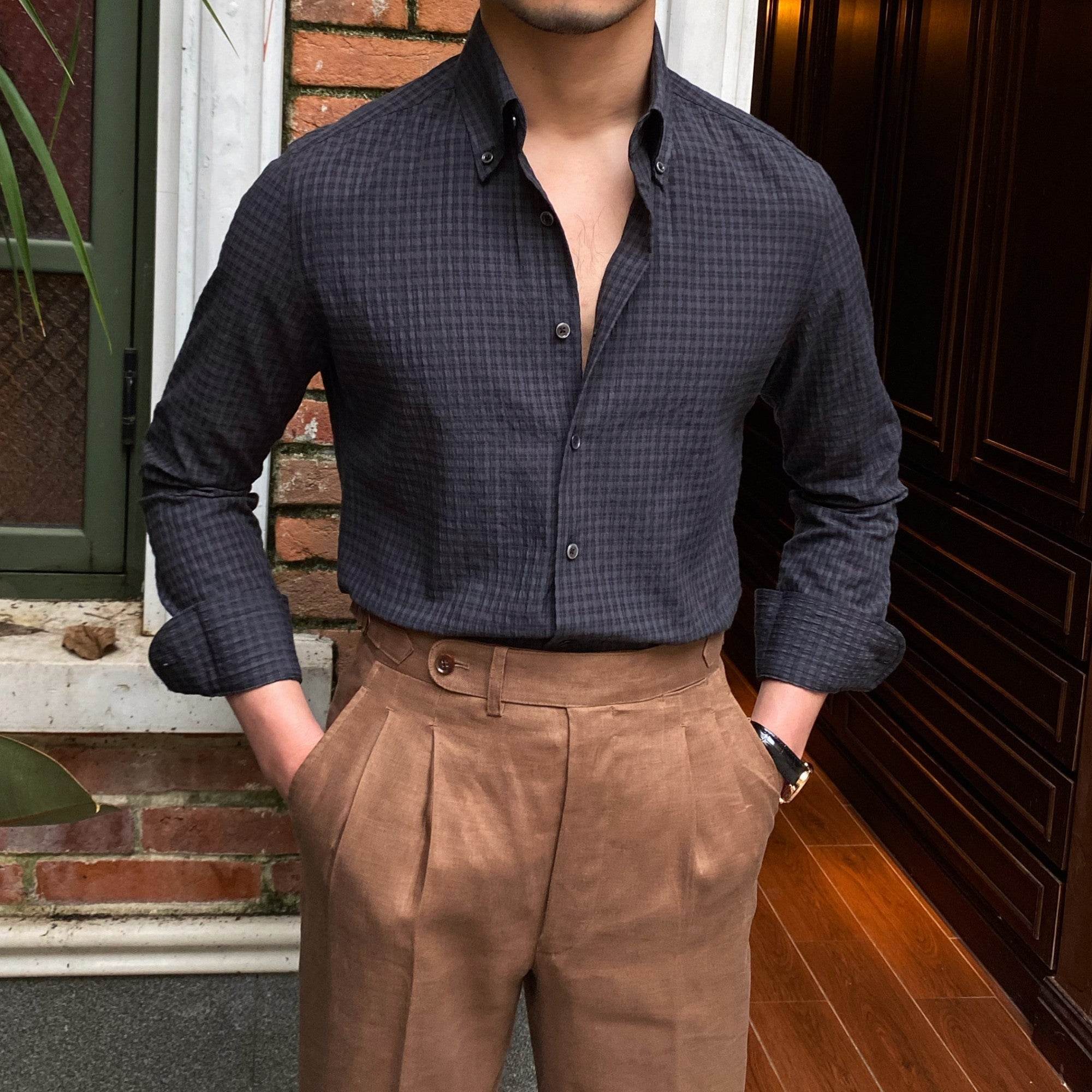 Retro Breathable Wrinkle Resistant Shirt Italian - MYLUXURY LANE ENTERPRISE