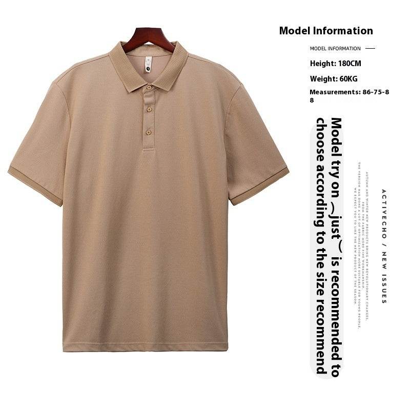 Cool Light Business Short Sleeve Loose Lapels T-shirt - MYLUXURY LANE ENTERPRISE