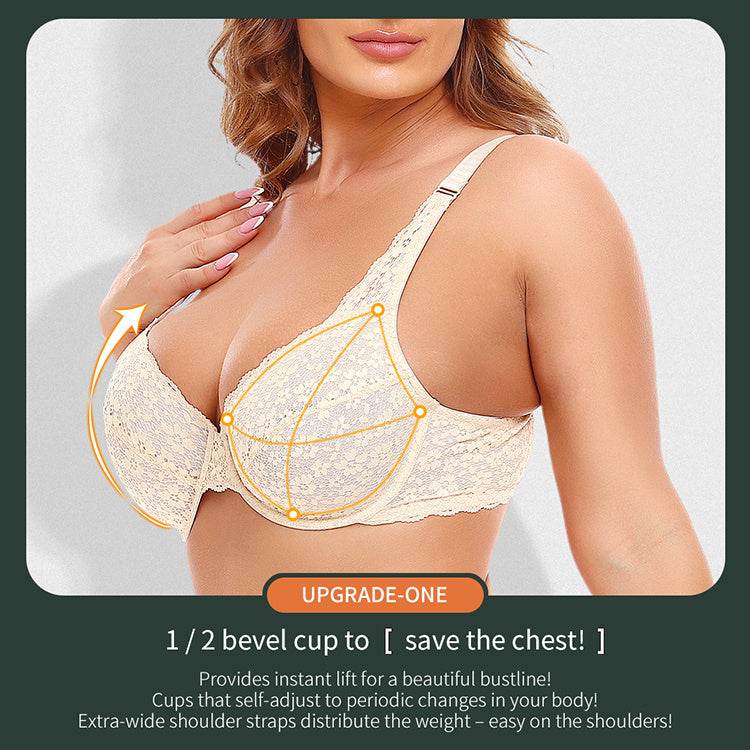 Women's Underwired Lace Jacquard Ultrabook Underwear Plus Size Bra - MYLUXURY LANE ENTERPRISE