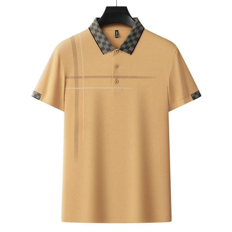 Lapel Embroidery Short Sleeve Casual Men's Business Polo Shirt - MYLUXURY LANE ENTERPRISE