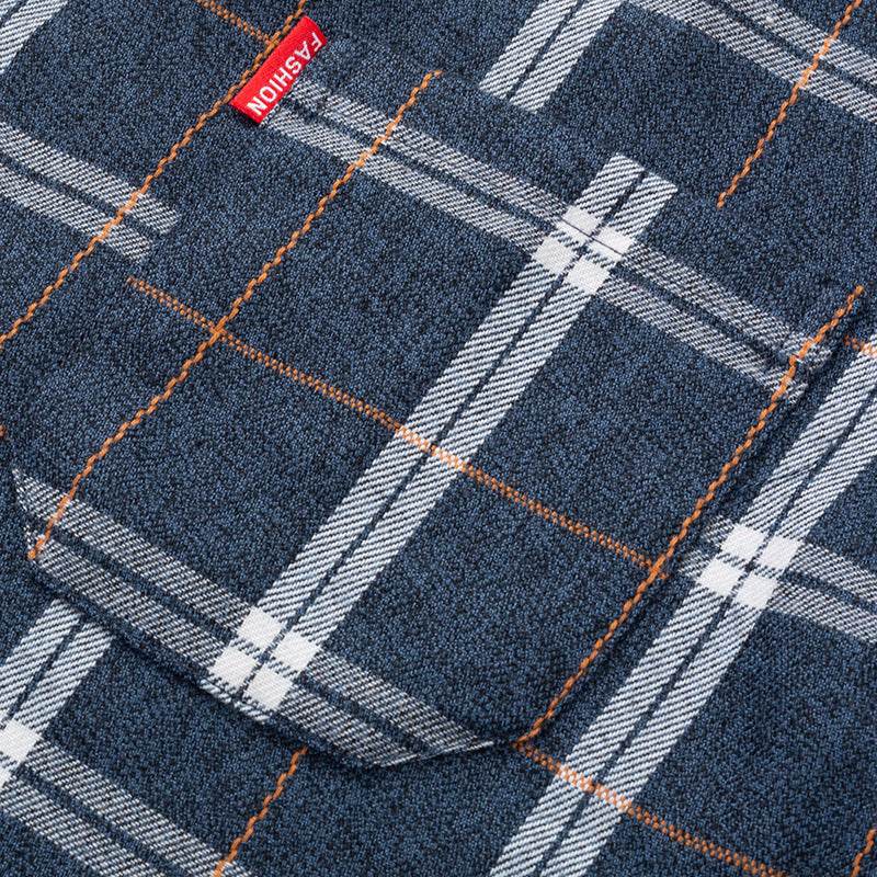 Men's Brushed Plaid Long Sleeve Shirt - MYLUXURY LANE ENTERPRISE