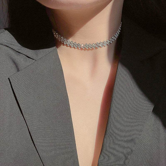 Full Rhinestone Necklace Necklace Clavicle Chain Necklace Fashion Necklace - MYLUXURY LANE ENTERPRISE