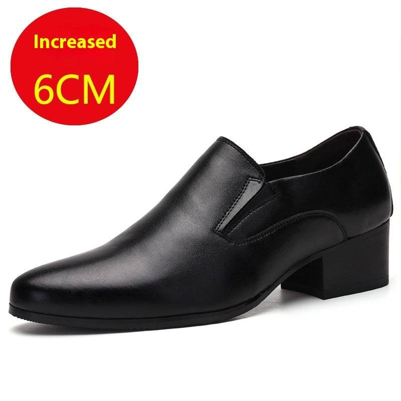 High Heel Pointed Leather Shoes Genuine Leather Men's Elevator Shoes - MYLUXURY LANE ENTERPRISE