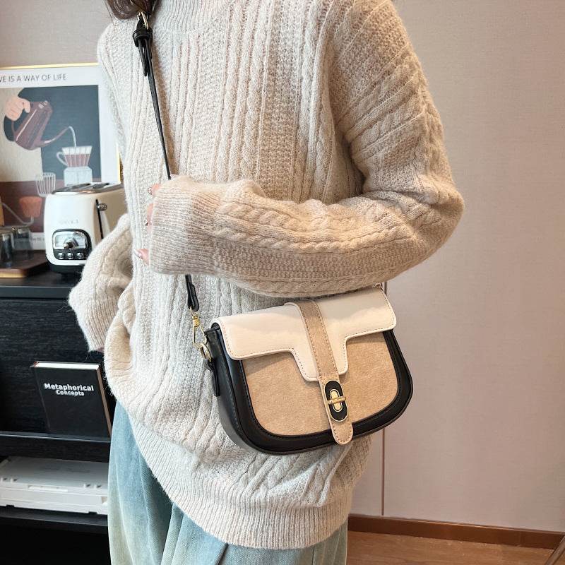 Retro Casual Bag Female Fashion Color Contrast - MYLUXURY LANE ENTERPRISE