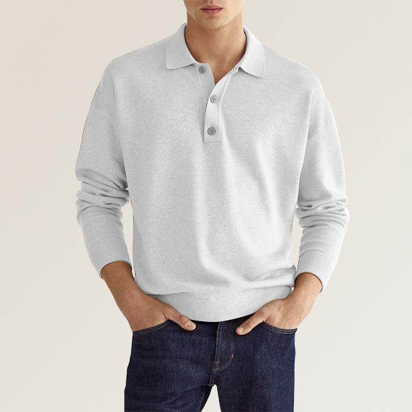 New Autumn Long Sleeve V-neck Buttons Men's Casual Jacket Polo Shirt - MYLUXURY LANE ENTERPRISE