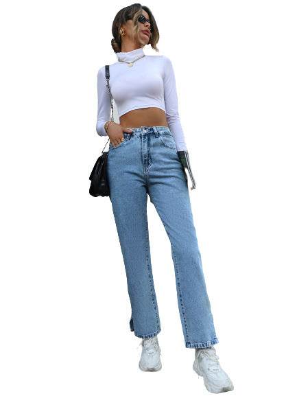 Women's New Straight Simple High Waist Trousers - MYLUXURY LANE ENTERPRISE