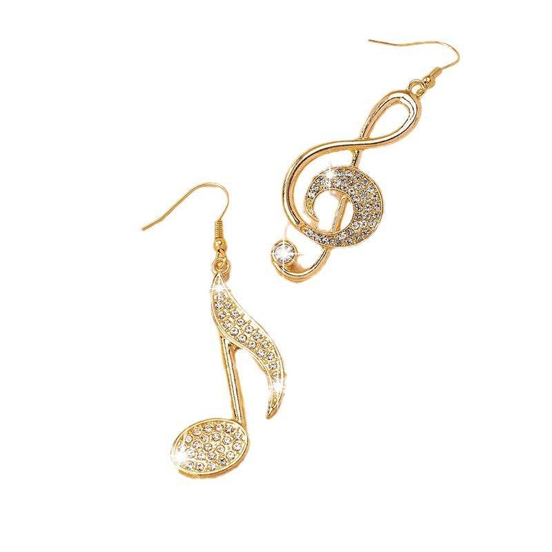 Female Gemstone Note Exaggerated Personality Earrings - MYLUXURY LANE ENTERPRISE