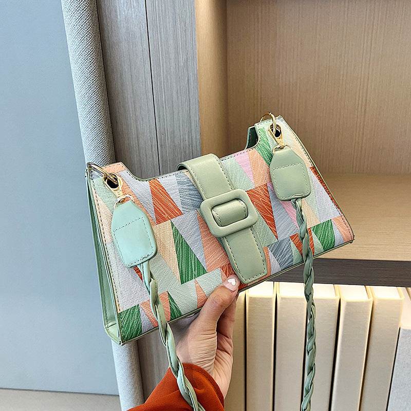 New Popular Contrast Color PU Bag Female Summer Casual - MYLUXURY LANE ENTERPRISE