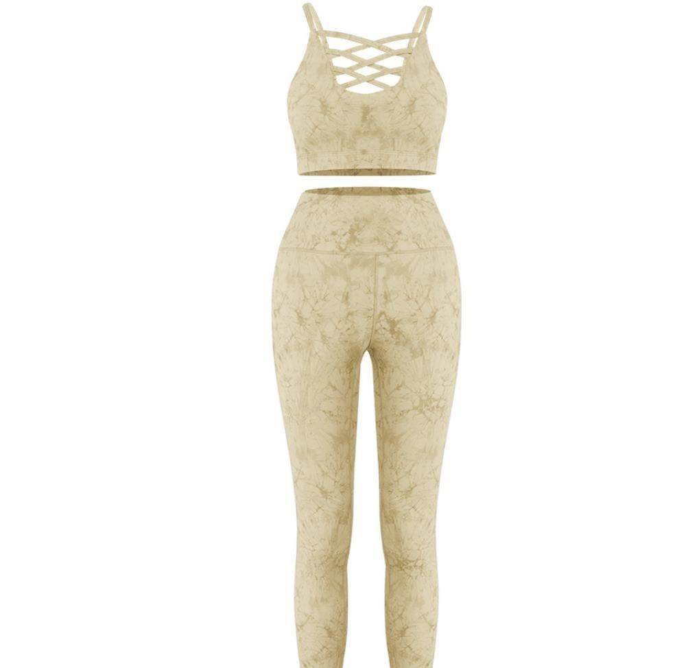 Summer Tie Dye Yoga Sets Sexy Shockproof Bra Push Up Women's Leggings - MYLUXURY LANE ENTERPRISE