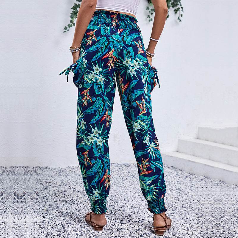 Women's Tropical Printed Ankle-tied Trousers - MYLUXURY LANE ENTERPRISE
