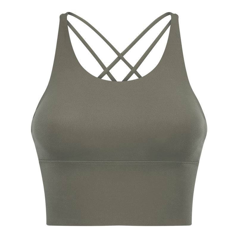 High Strength Push Up Yoga Bra Spaghetti Strap Cross Beauty Back Workout Exercise Underwear - MYLUXURY LANE ENTERPRISE