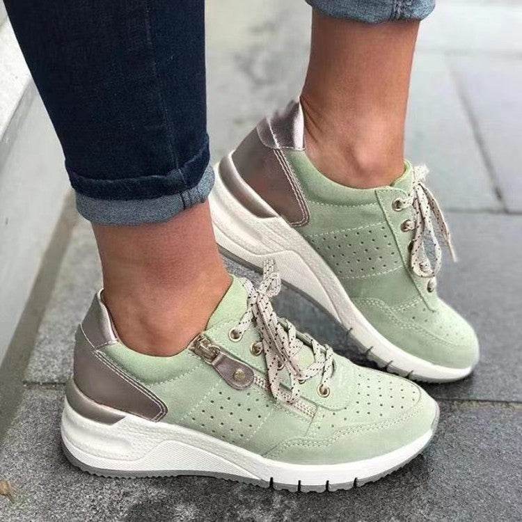 Fashion Lace-up Sneakers Women Cozy Tinck-soled Sports Shoes - MYLUXURY LANE ENTERPRISE