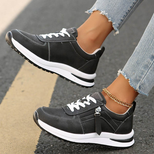 Fashion Solid Color Front Lace-up Women's Shoes - MYLUXURY LANE ENTERPRISE
