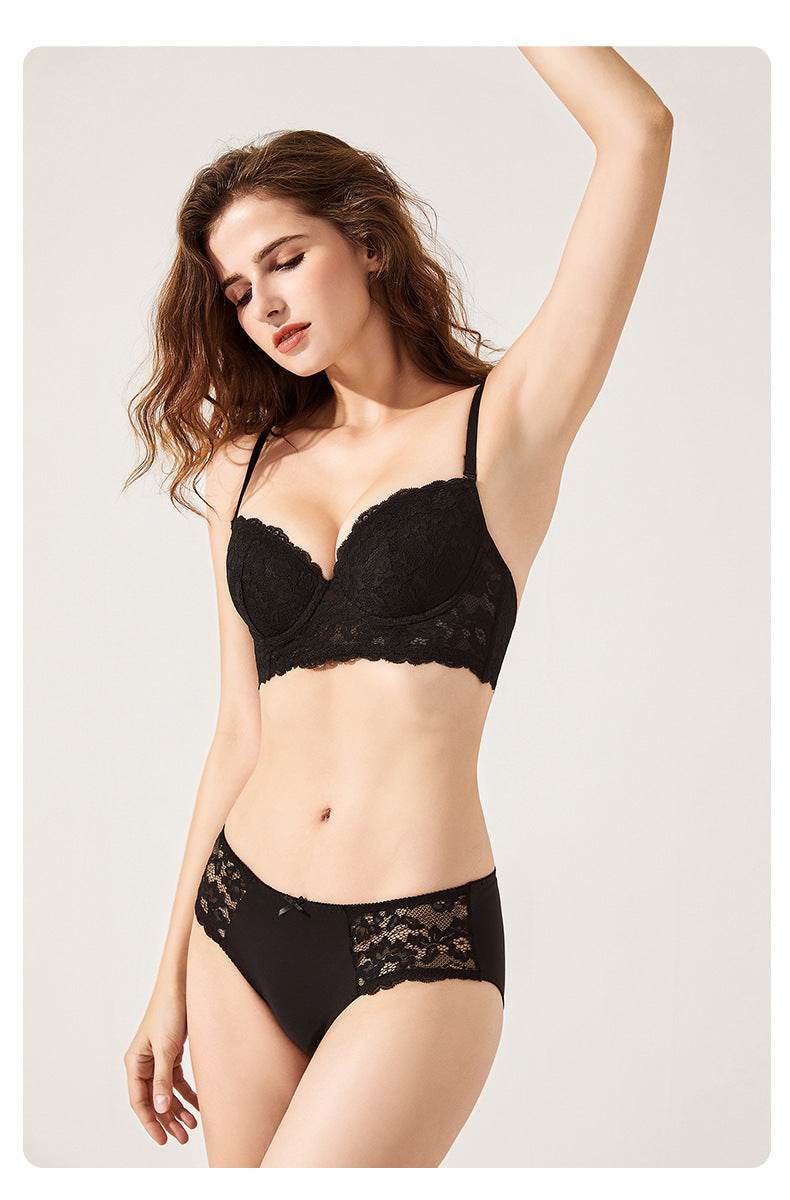 Thin Summer Lace Ultra Thin Anti Drop Small Bra Set - MYLUXURY LANE ENTERPRISE
