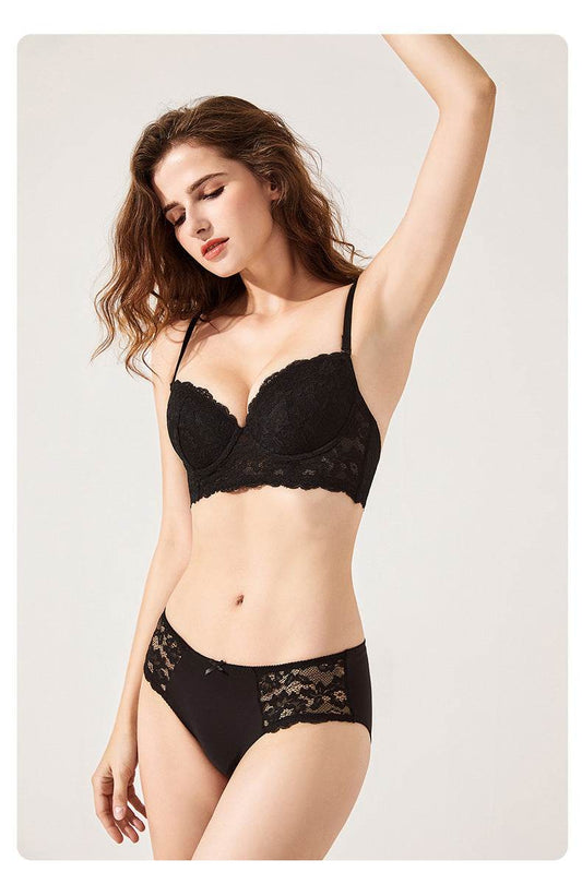 Thin Summer Lace Ultra Thin Anti Drop Small Bra Set - MYLUXURY LANE ENTERPRISE