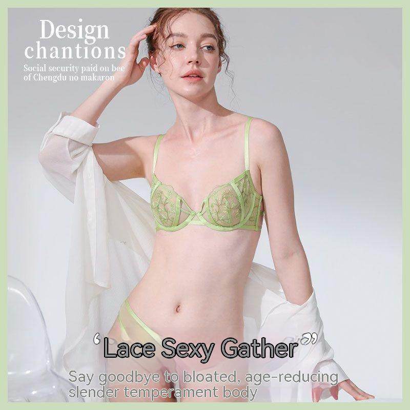 Lace Embroidered Thin Cup Push Up Comfort Bra Underwear Set - MYLUXURY LANE ENTERPRISE