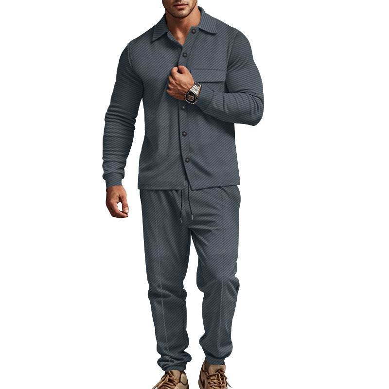 Fall And Winter Lapels Heavy Jacquard Trousers Suit - MYLUXURY LANE ENTERPRISE