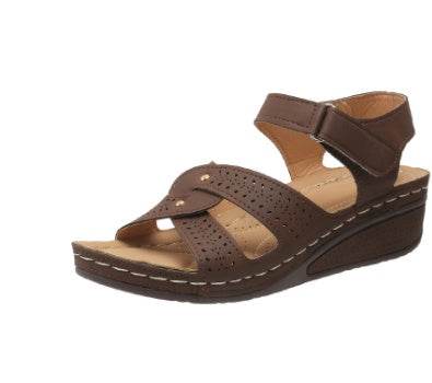 Retro Casual Flower Line Shaped Women's Slope Heel Sandals - MYLUXURY LANE ENTERPRISE