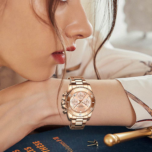 Ladies Fashion Multifunctional Quartz Waterproof Business Watch - MYLUXURY LANE ENTERPRISE