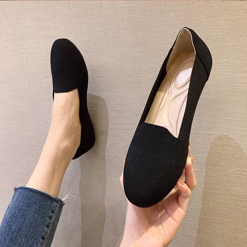Pumps Round Head Woven Shallow Mouth Flying Woven Women's Flat Bottom - MYLUXURY LANE ENTERPRISE
