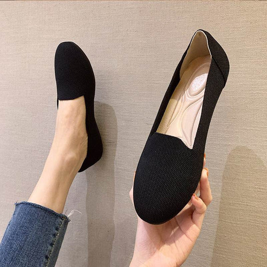 Pumps Round Head Woven Shallow Mouth Flying Woven Women's Flat Bottom - MYLUXURY LANE ENTERPRISE