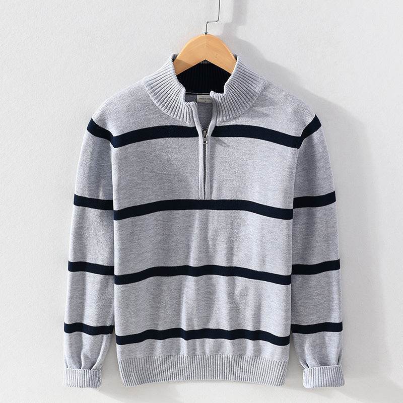 Turtleneck Men's Cotton Wool Casual Half Zipper Sweater - MYLUXURY LANE ENTERPRISE