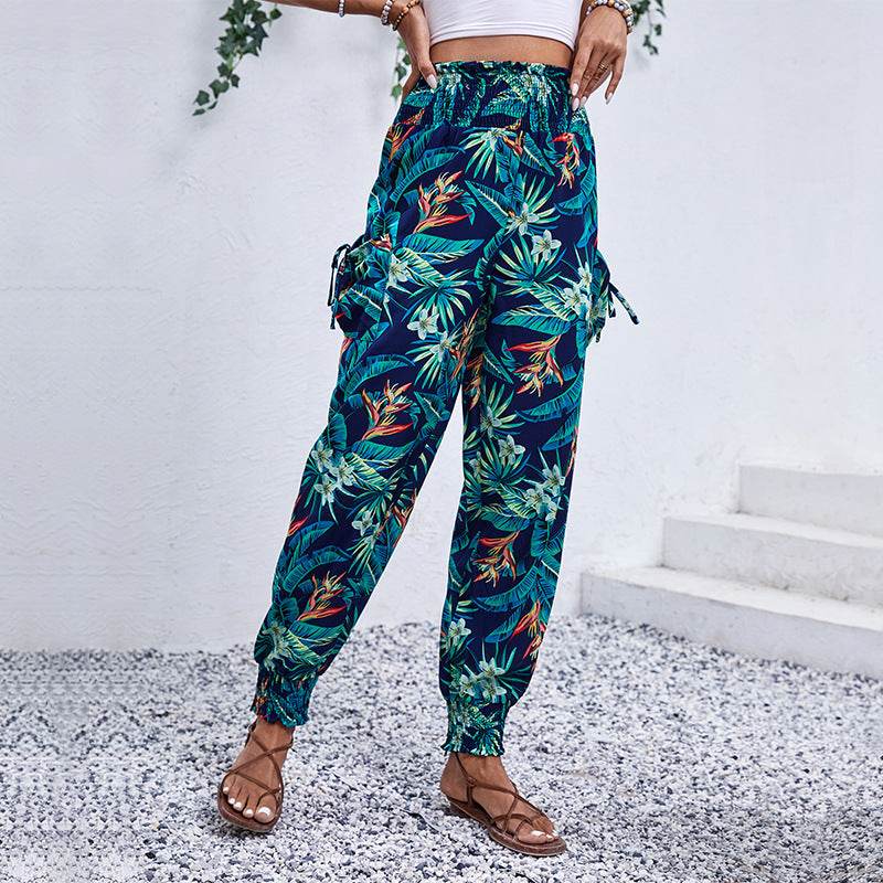 Women's Tropical Printed Ankle-tied Trousers - MYLUXURY LANE ENTERPRISE