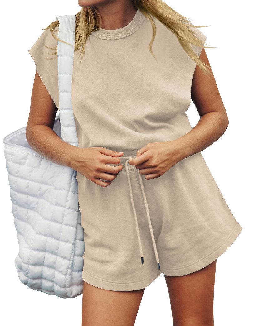 Summer Sleeveless Backless Jumpsuit Casual Loose Top And Drawstring Shorts Overall For Womens Clothing - MYLUXURY LANE ENTERPRISE