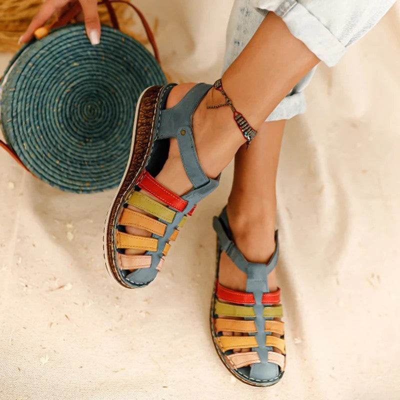 European And American Ladies Summer Round Toe Flat Bottom Viscose Shoes Sandals - MYLUXURY LANE ENTERPRISE