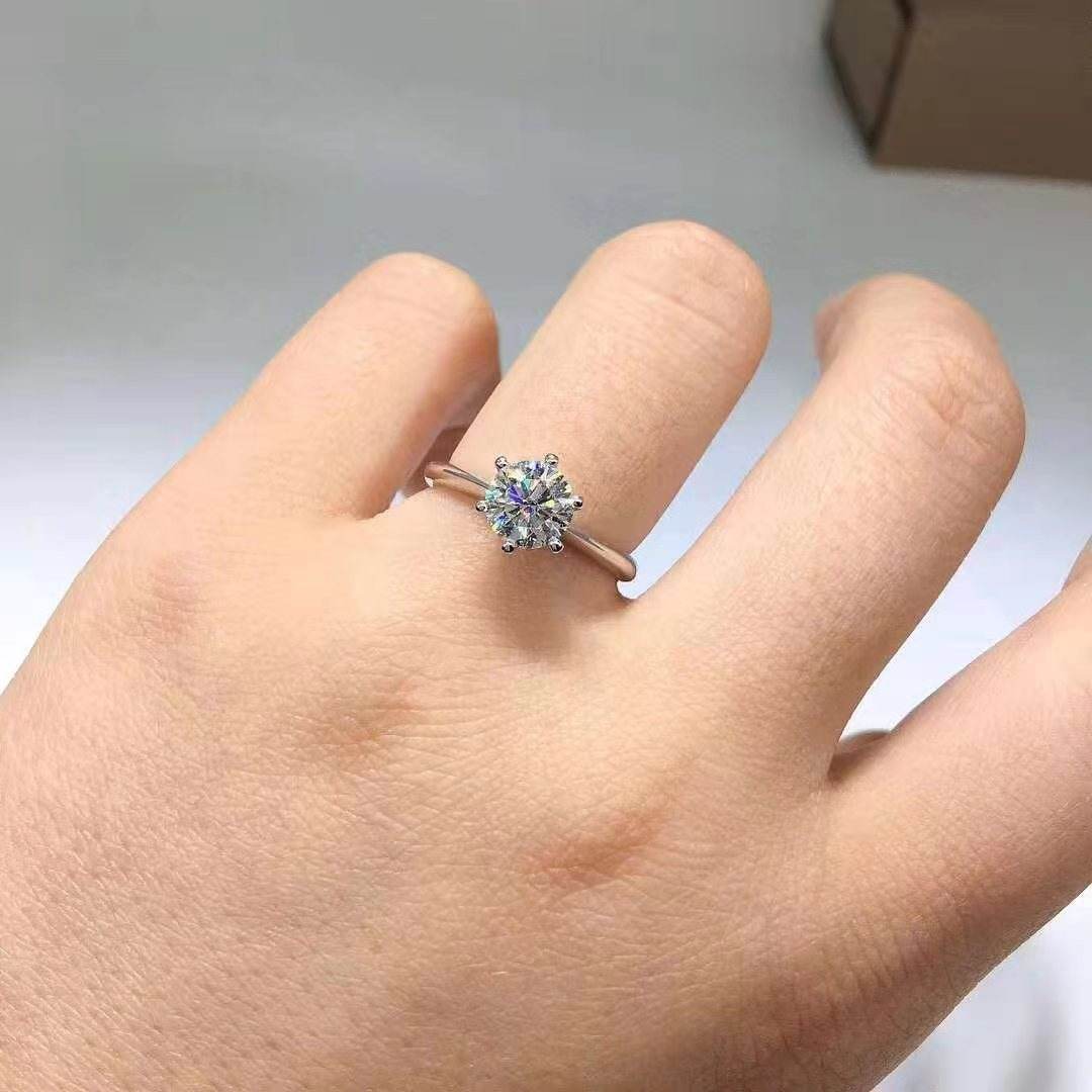 Moissanite Women's Diamond Ring D Color Silver Gold Plated - MYLUXURY LANE ENTERPRISE