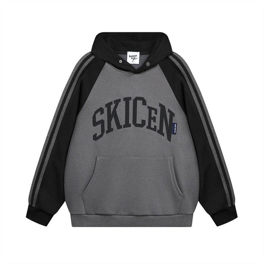Stitching Contrast Color Hooded Loose Sweater Men - MYLUXURY LANE ENTERPRISE