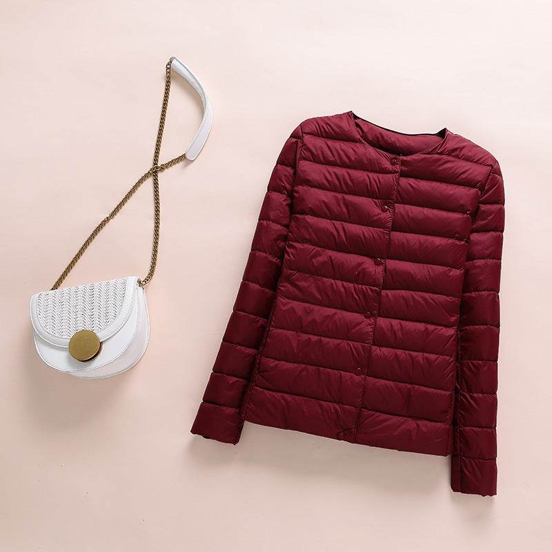 Collarless Lightweight And Convenient Round Neck Slim Short Down Jacket - MYLUXURY LANE ENTERPRISE