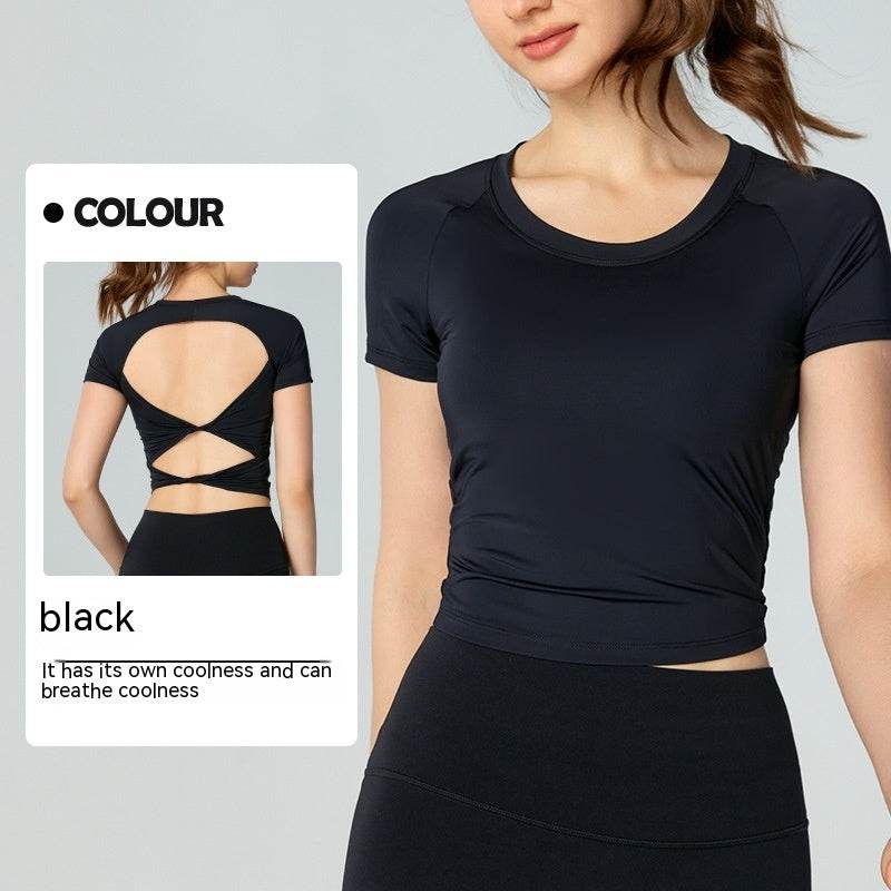 Yoga Clothing Top Women's Semi-fixed Chest Pad Slim Fit - MYLUXURY LANE ENTERPRISE