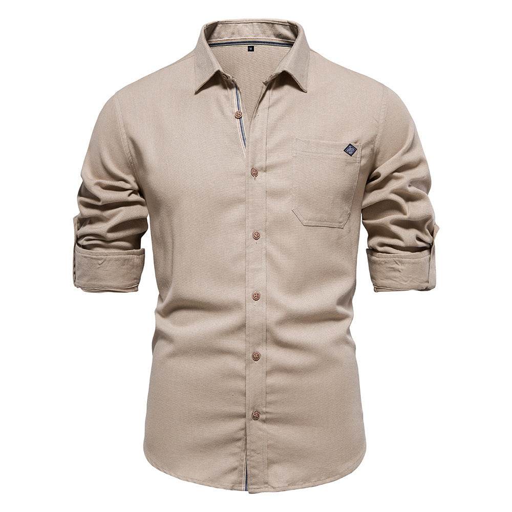 Men's Fashion Casual Lapel Long Sleeve Shirt - MYLUXURY LANE ENTERPRISE
