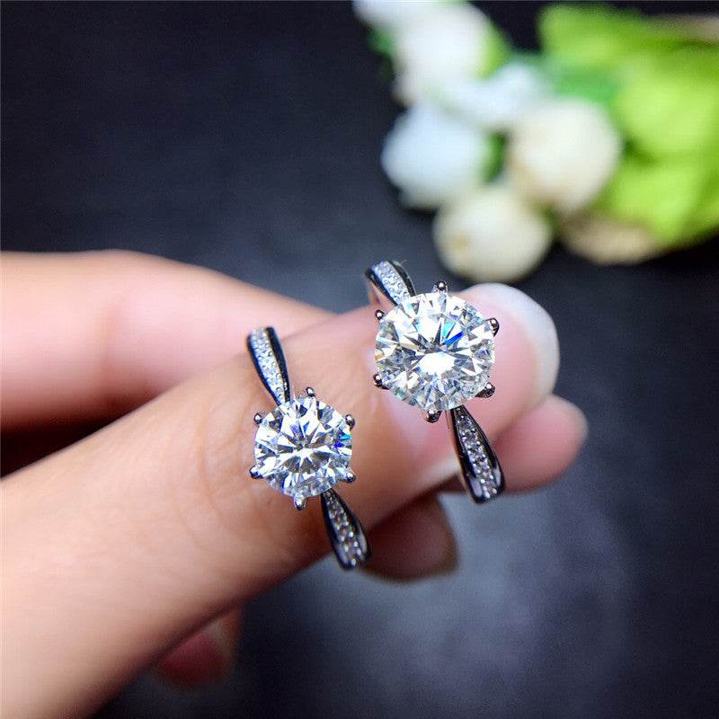 Moissanite Sterling Silver 18K White Gold Plated Ring - MYLUXURY LANE ENTERPRISE