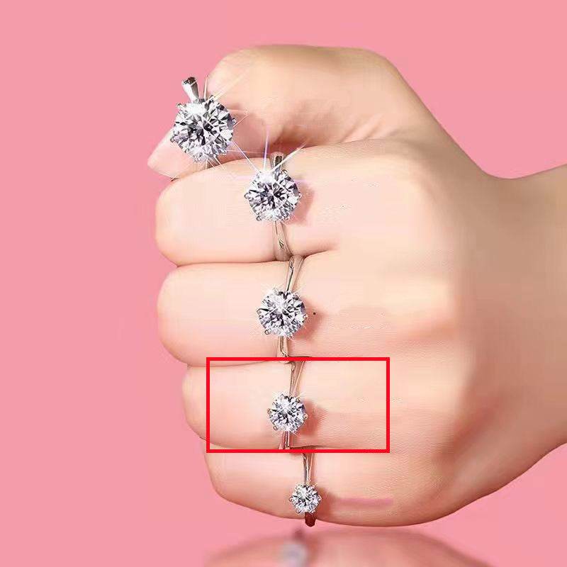 D-color Moissanite Ring Women's Six Claw White Diamond Eight Heart - MYLUXURY LANE ENTERPRISE