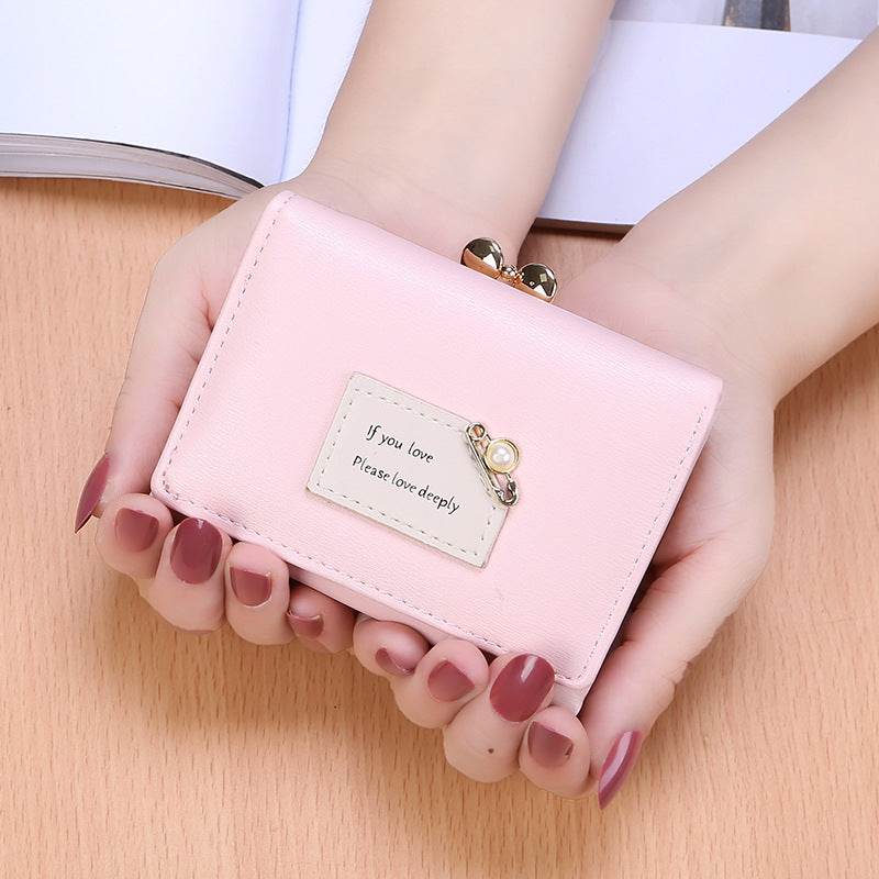 Ladies Simple Leather Short Folding Wallet - MYLUXURY LANE ENTERPRISE