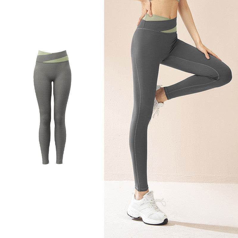 Spliced High Waist Yoga Pants Butt Lift Seamless Leggings Quick-drying Running Sports Fitness Pant For Womens Clothing - MYLUXURY LANE ENTERPRISE