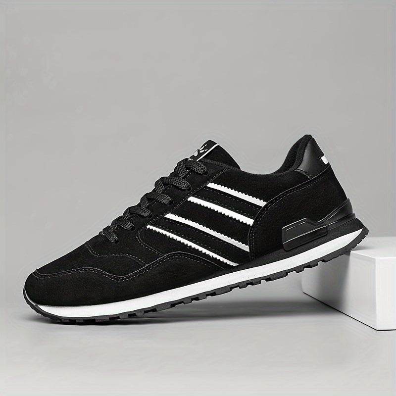 Men's Casual Simple Striped Sneakers, Lightweight Breathable Running Shoes For Outdoor Sports Training Fitness, All Seasons - MYLUXURY LANE ENTERPRISE