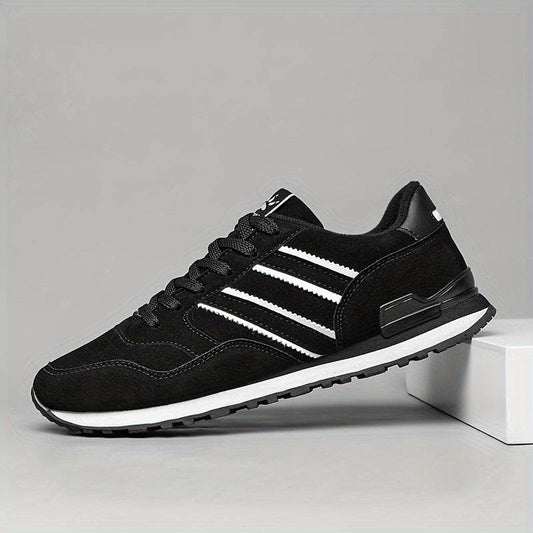 Men's Casual Simple Striped Sneakers, Lightweight Breathable Running Shoes For Outdoor Sports Training Fitness, All Seasons - MYLUXURY LANE ENTERPRISE