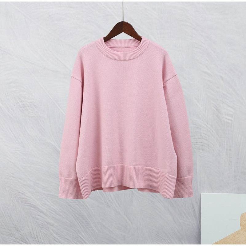 Sweet Crew Neck Pullover Sweater Winter Fashion Loose Long-sleeved Tops For Women Clothing - MYLUXURY LANE ENTERPRISE
