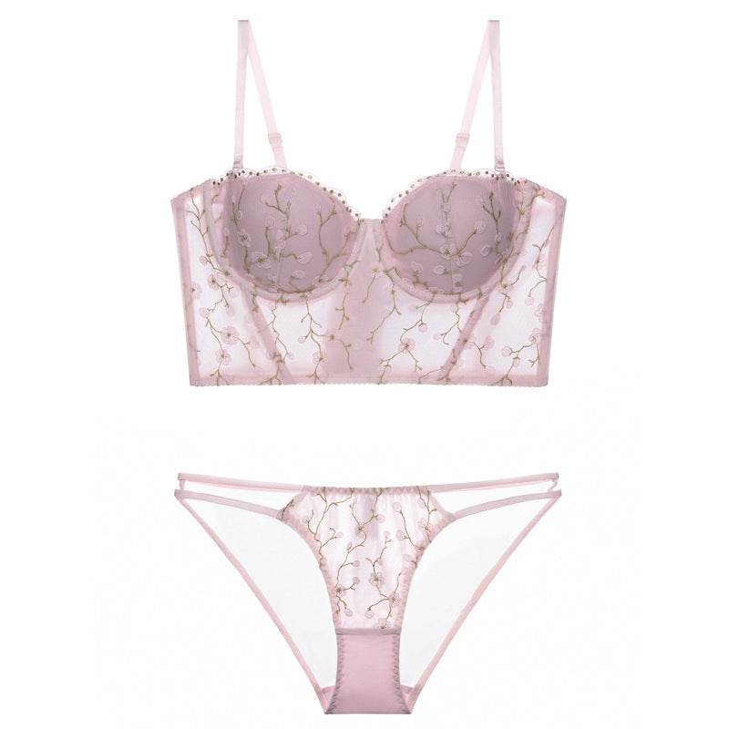 Vintage Embroidered Lingerie Thin Push Up Bra - MYLUXURY LANE ENTERPRISE