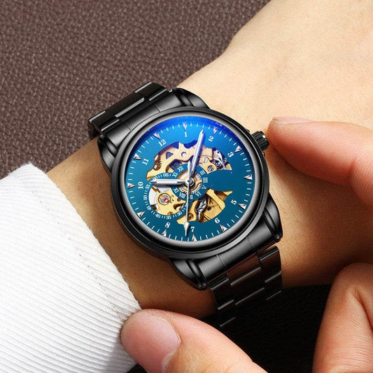 Men's Fashion Simple Leather Waterproof Luminous Mechanical Watch - MYLUXURY LANE ENTERPRISE