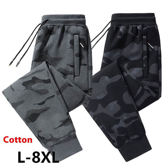 Men's Autumn Winter Cotton Men's Casual Pants Plus-sized Ankle Banded Pants - MYLUXURY LANE ENTERPRISE