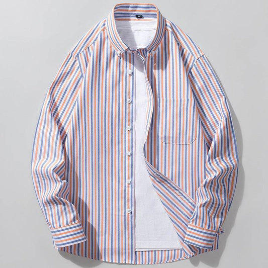Men's Oxford Long-sleeved Shirt - MYLUXURY LANE ENTERPRISE