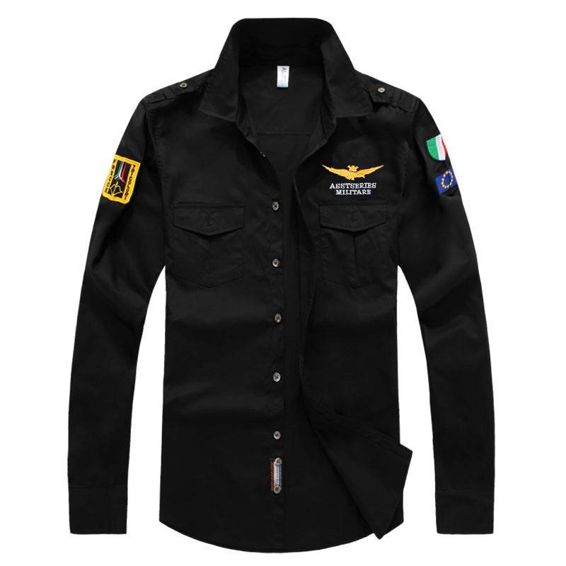 Men's Long-sleeved Shirt Men's Embroidered - MYLUXURY LANE ENTERPRISE